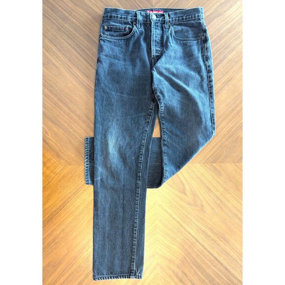 Mens SUPREME Stone Washed Black Slim Button-Fly Jeans Size 30X30 - Picture 1 of 10